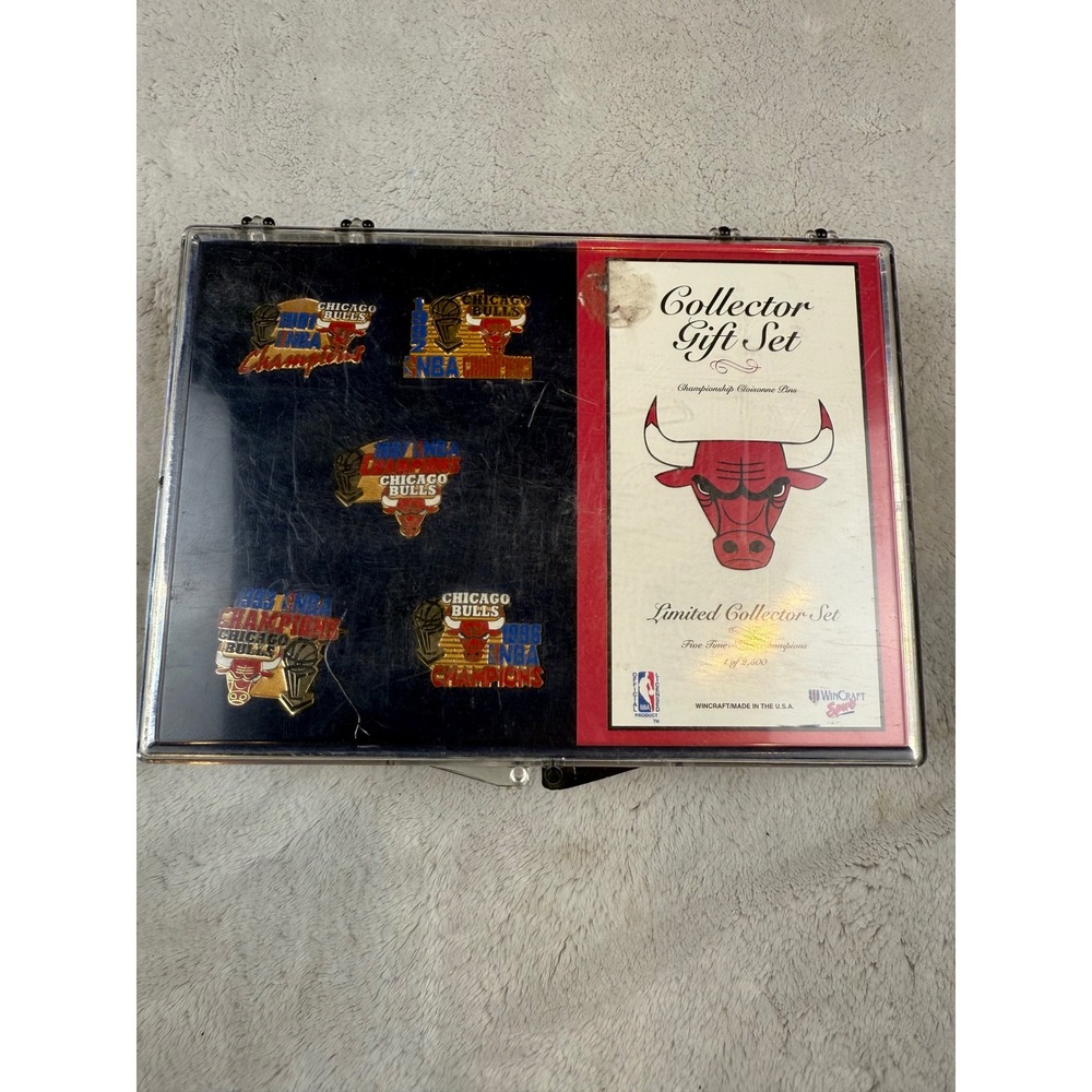 Chicago Bulls 5-Time NBA Champions Collector Pin Set Limited Edition WinCraft